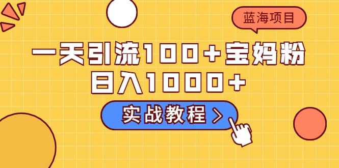 一天引流100+宝妈粉，快速实现日入1000+的蓝海项目（实战教程）-博学技术网